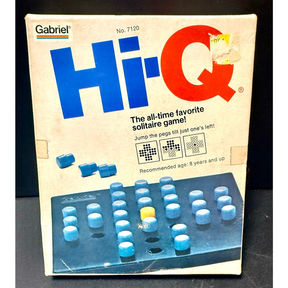 Vintage 1978 Gabriel Hi-Q Solitaire Peg Game No 7120 Complete USA